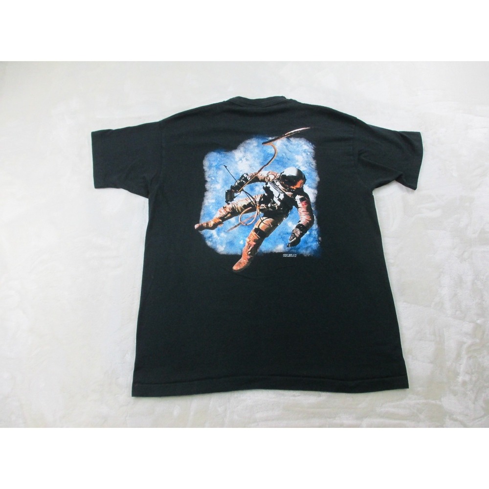VINTAGE‎ Museum Of Science Chicago Shirt Mens XL Black Astronaut Henry Crown